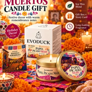 Bougie parfumée au prunier Papel Picado 3 oz – Jour des Morts