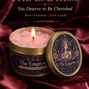 EVODUCK Bougie Tarot Impératrice parfumée à la rose et au géranium