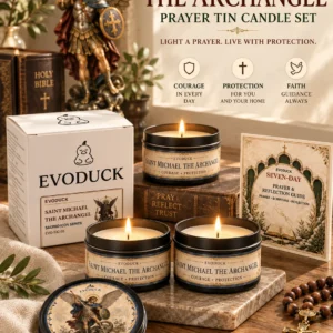 Bougie parfumée en boîte Sainte-Archangélique Michèle avec couvercle