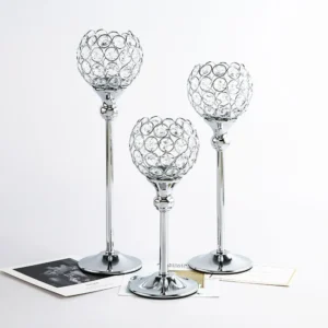 Bougeoir moderne en alliage pour bougie colonne ou boule