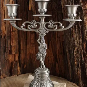 Bougeoir en alliage métallique, style européen, 1 pièce
