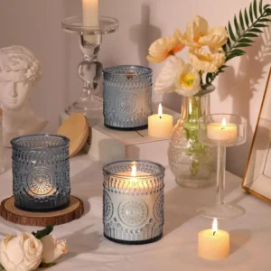 Bougeoirs en verre vides pour bougies votives, 12 pièces