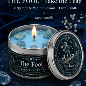 EVODUCK Bougie Tarot Le Fou à la bergamote et fleur blanche