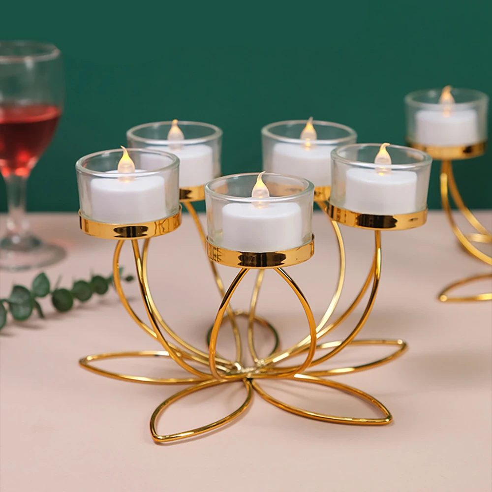 Bougeoir en métal pour décoration de table