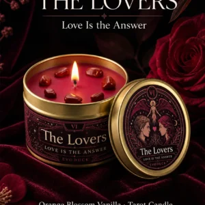 Bougie Tarot Les Amoureux parfumée fleur d’oranger et vanille
