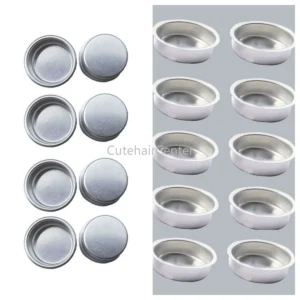 Lot de 10 coupelles à bougie en aluminium argenté