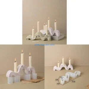 Moule en silicone pour bougeoirs géométriques incurvés