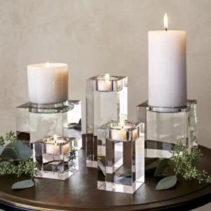 Photophores romantiques en verre effet cristal