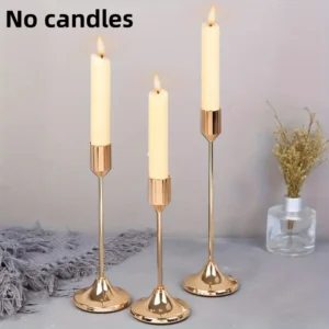 Bougeoirs de table rétro minimalistes – lot de 3