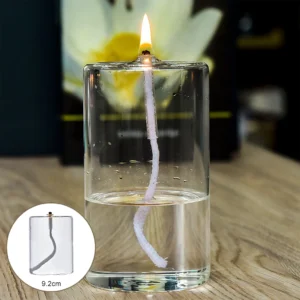 Bougeoirs à huile rechargeables en verre