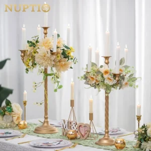 Grand chandelier conique en fer pour bougies