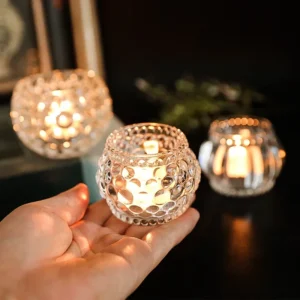 Bougeoir votif en verre, style nordique moderne