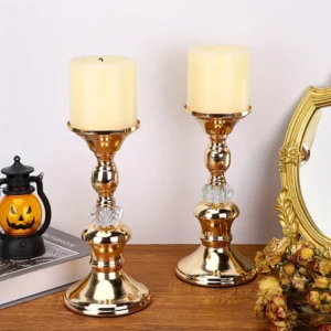 Bougeoir en fer style colonne romaine vintage, 1 pièce