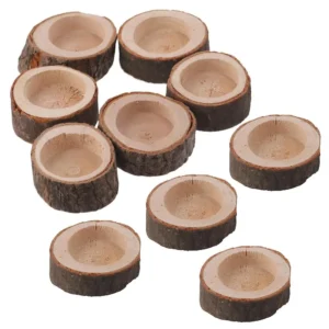 Bougeoir chauffe-plat en bois, lot de 10 photophores