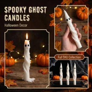 Bougie parfumée fantôme à longue tige pour Halloween