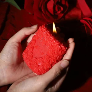 Bougie parfumée rose en cire de soja 48°