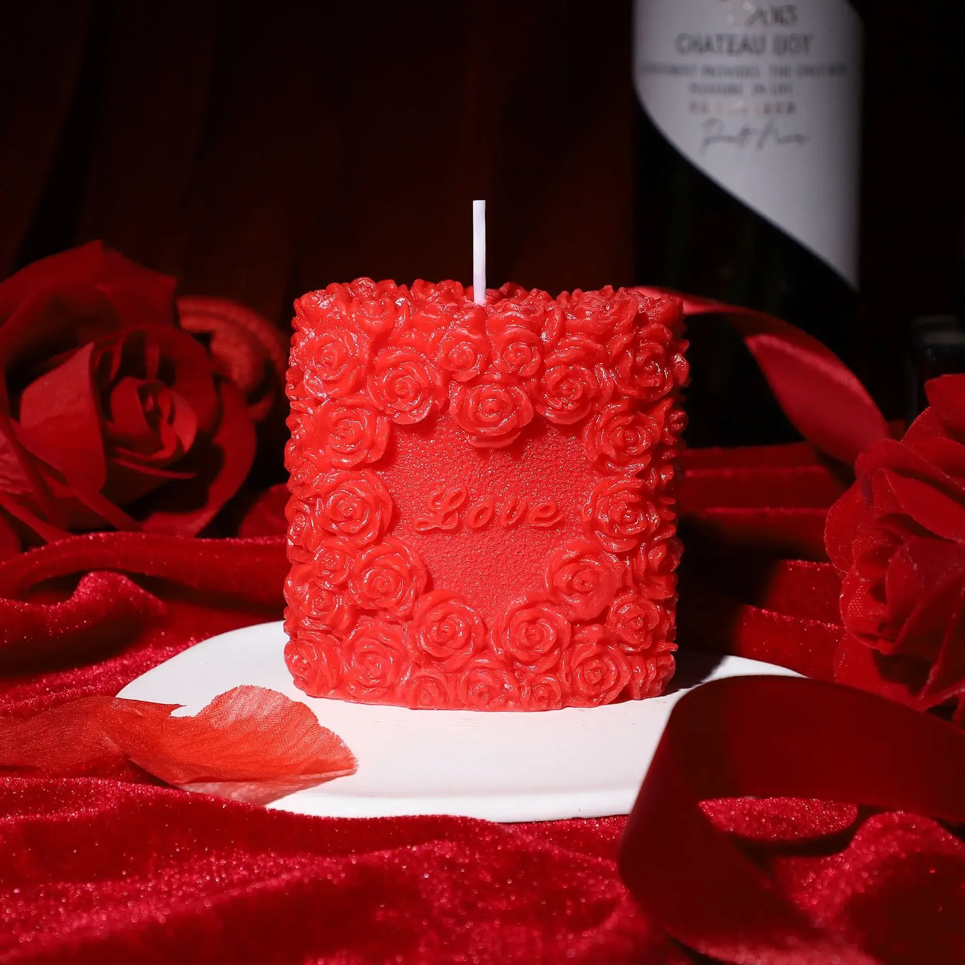 Bougie parfumée rose en cire de soja 48° – Image 2