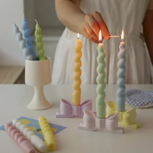 Bougie parfumée en cire de paraffine, forme spirale