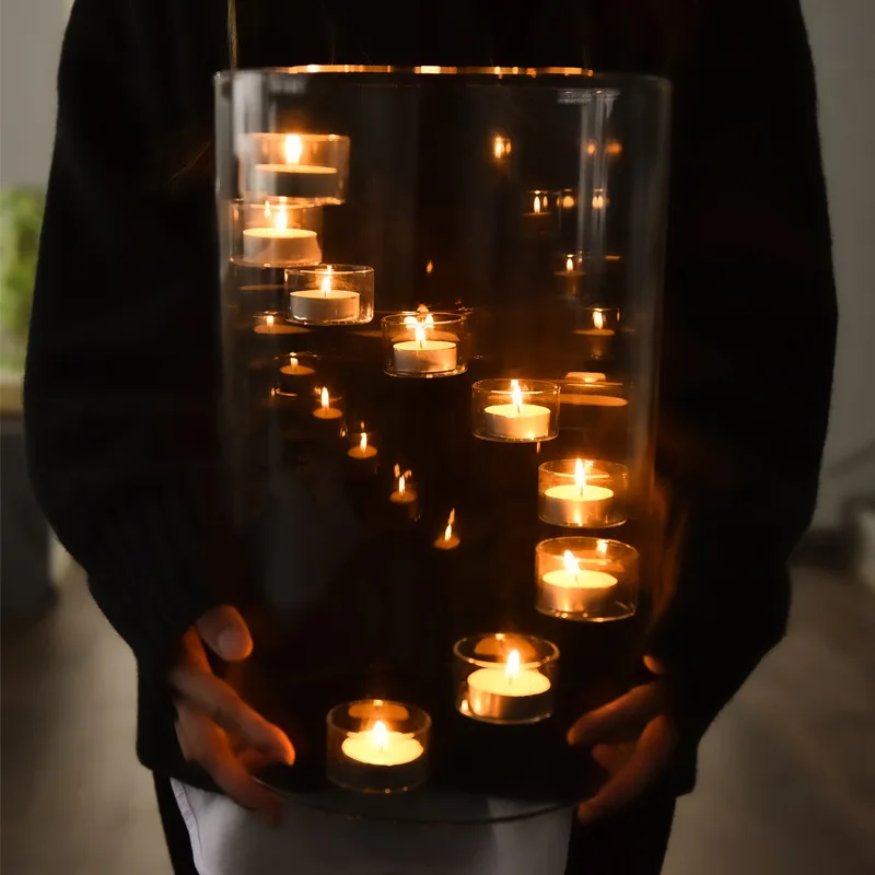 Bougeoirs créatifs en verre pour décoration de table