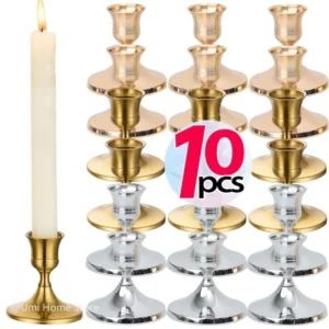 Bougeoir conique vintage en fer – 1 ou 10 pièces