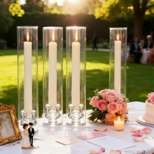 Photophores en verre transparent de 9,8 pouces