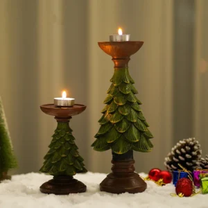 Bougeoirs de Noël décoratifs en résine