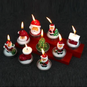 Bougie parfumée faite main pour Noël – Père Noël ou bonhomme de neige