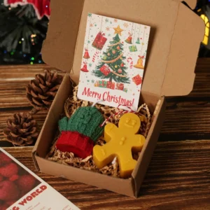 Bougie parfumée en forme de pain d’épice pour sapin de Noël