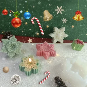 Moule en silicone flocon de neige pour bougie de Noël