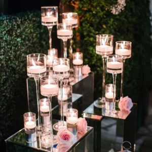 Bougeoirs en verre romantiques et modernes pour table