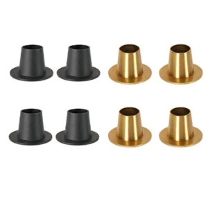 Bougeoirs rétro noirs et dorés, lot de 4