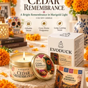 Bougie parfumée au cèdre et à l’ambre, 3 oz, Dia de Muertos