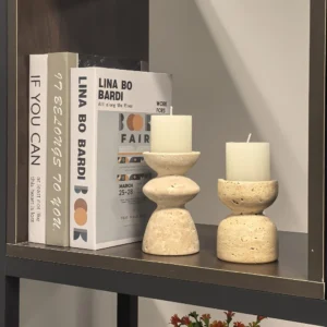 Bougeoir cylindrique en marbre vintage