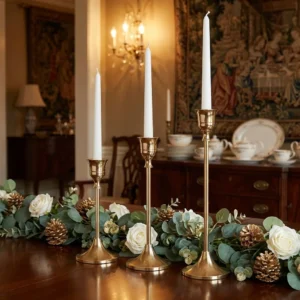 Bougeoirs de table vintage en métal – 1 ou 3 pièces