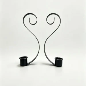 2 supports métalliques pour bougies coniques et bocaux Mason