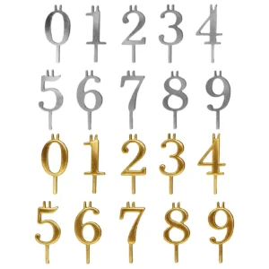 Lot de 10 bougeoirs d’anniversaire numérotés de 0 à 9