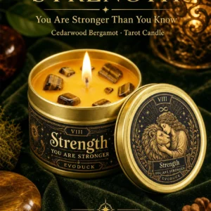 Bougie Tarot EVODUCK Strength au cèdre et à la bergamote