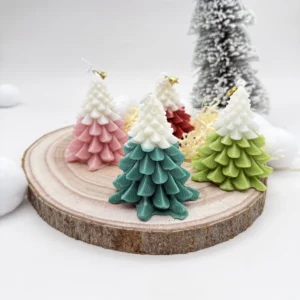 Bougie parfumée en cire de soja en forme de sapin de Noël