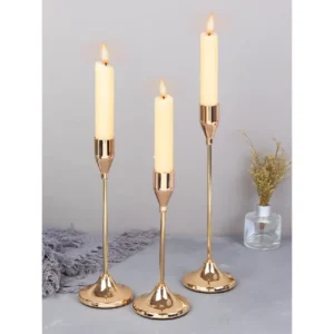 Lot de 3 bougeoirs en métal style moderne