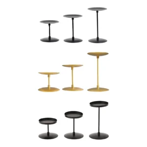 Lot de 3 bougeoirs pour bougies pilier en fer