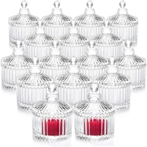 Ensemble de bougeoirs en verre pour bougies chauffe-plat