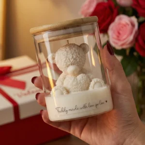 Bougie parfumée ours en peluche en cire de soja