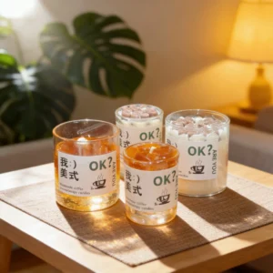 Bougie parfumée au café glacé, figurine décorative en cire de soja