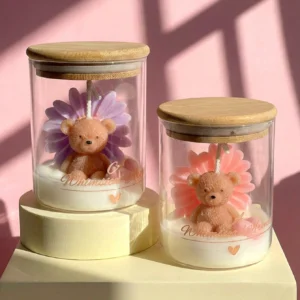 Bougie parfumée ours en peluche en cire de soja