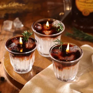 Bougie parfumée en cire de gel, style verre à café