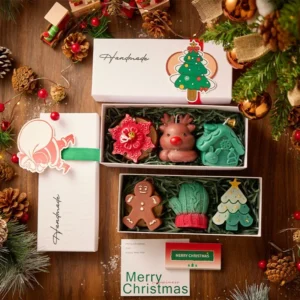 Bougie parfumée de Noël faite main en cire de soja