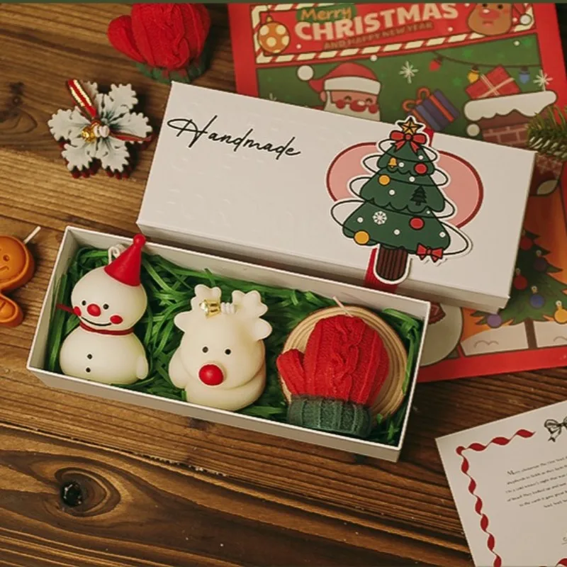 Bougie de Noël parfumée en cire de soja, décoration