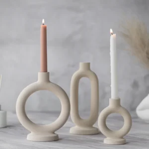 Porte-encens et bougeoir en céramique pour décoration de table