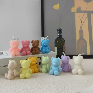 Bougie parfumée en cire de soja en forme d’ours