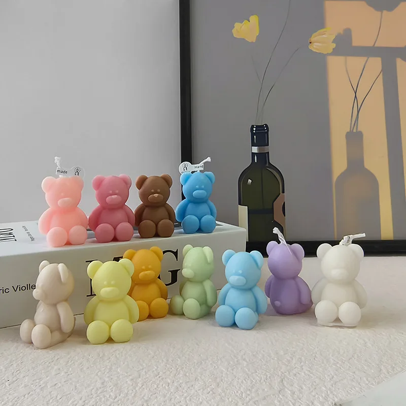Bougie parfumée en cire de soja en forme d’ours